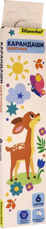 Карандаши "Веселые друзья", 6 цветов, шестигранные (1481497) обложка книги