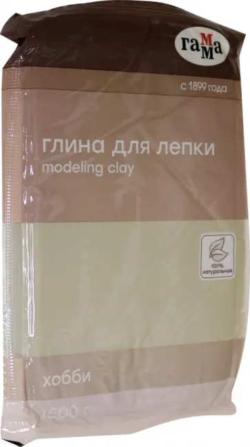 Глина для лепки, 1500 г, белая, вакуумированная (170320211) обложка книги