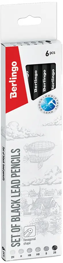 Набор чернографитных карандашей, 6 шт., 2H-2B (BS01206) обложка книги