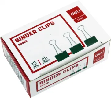 Зажимы металлические (19 мм), 12 штук в упаковке (E38565) обложка книги