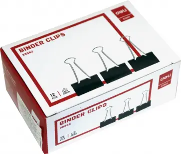 Зажимы металлические, 41 мм, черные, 12 штук (E38562) обложка книги