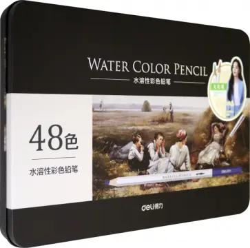 Карандаши акварельные цветные (48 цветов, липа, метал. коробка), Nuevo (6523) обложка книги