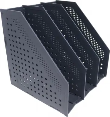 Лоток вертикальный, складной, 250х256х243 мм, 3 отделения (78995DK-GREY) обложка книги