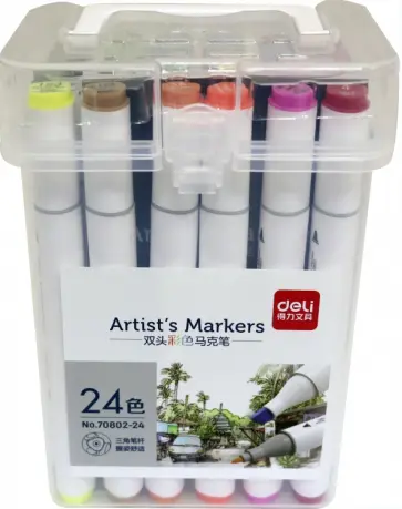 Набор маркеров для скетчинга, 24 цвета (70802-24) обложка книги