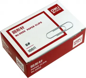 Скрепки никелированные, 50 мм., 100 штук (E0050) обложка книги