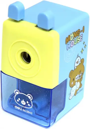 Точилка механическая (1 отверстие), пластик, в ассортименте (E0642) обложка книги