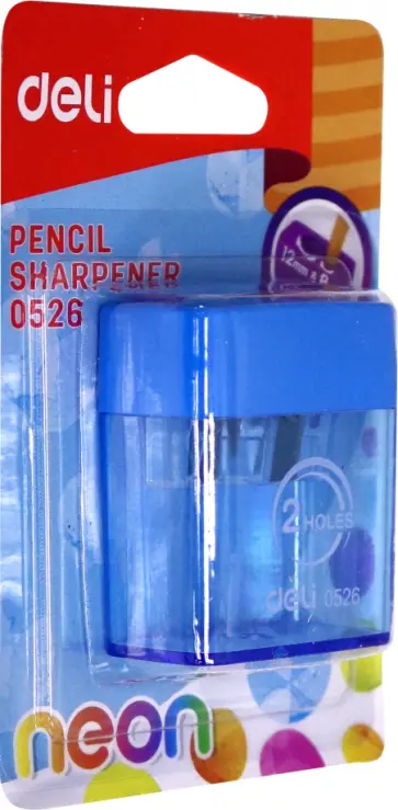 Точилка ручная, 2 отверстия, пластик, в ассортименте (E0526) обложка книги