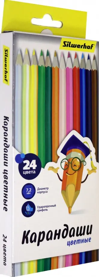 Карандаши "Народная коллекция", 24 цвета, шестигранные (134214-24) обложка книги