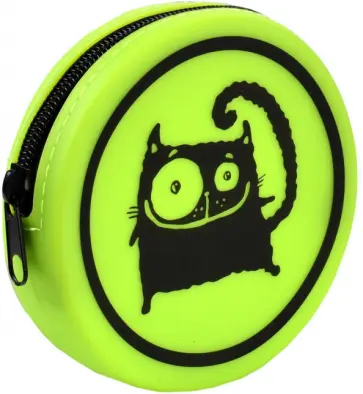 Кошелёк силиконовый "Зеленый кот", 10.5х10.5х2.5 см. (54266) обложка книги