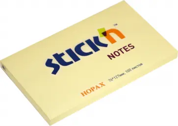 Блок для записей самоклеящийся, 76x127 мм, 100 листов, пастельный желтый (21009) обложка книги