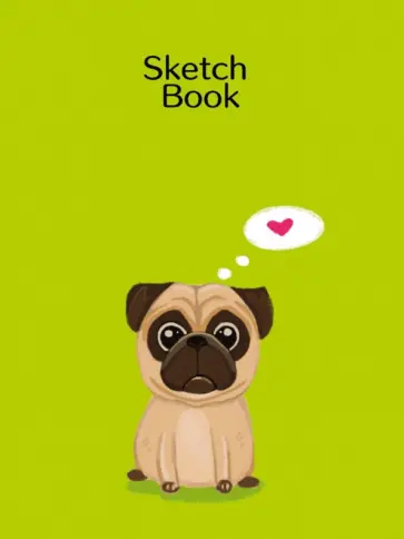 Скетчбук (80 листов, А5, скалейка), Мопс (80-0074) обложка книги