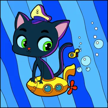 Картина по номерам Кот-капитан обложка книги