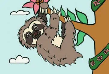 Картина по номерам Ленивец обложка книги