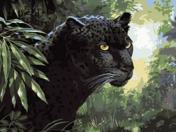 Картина по номерам на картоне Черная пантера обложка книги