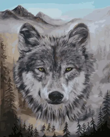 Картина по номерам на подрамнике. Волк обложка книги