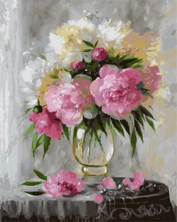 Картина по номерам на подрамнике. Роскошь пионов обложка книги