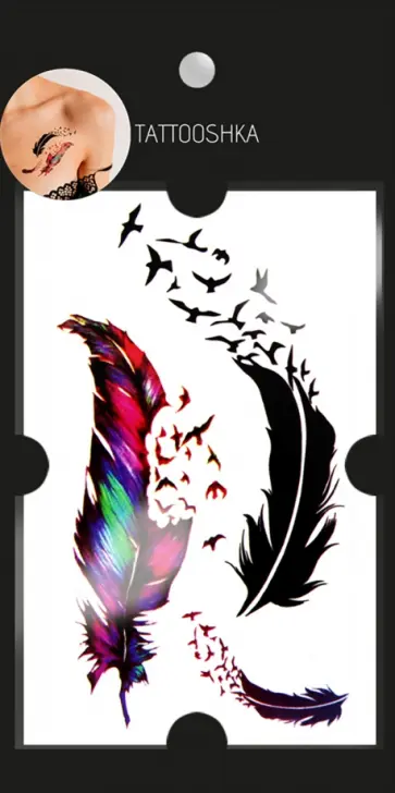 Тату временное малое, 2 Пера обложка книги