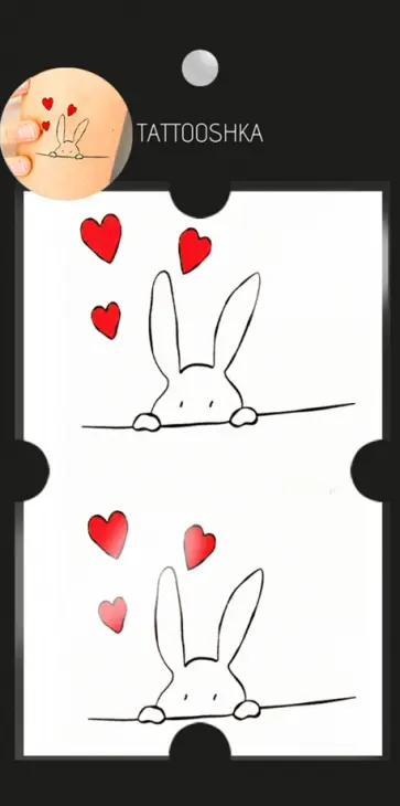 Тату временное малое, Любящий зайчик обложка книги