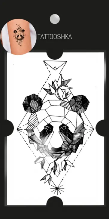 Тату временное малое, Геометрическая панда обложка книги