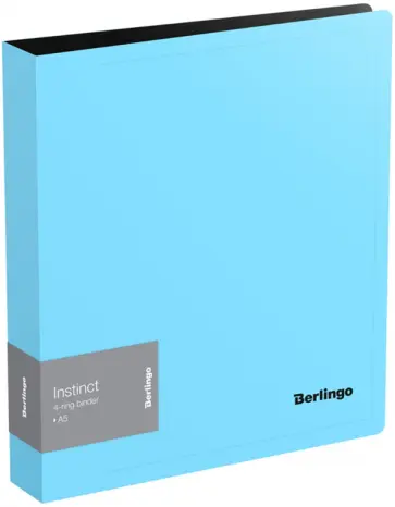 Папка на 4-х кольцах Instinct, А5, аквамарин обложка книги
