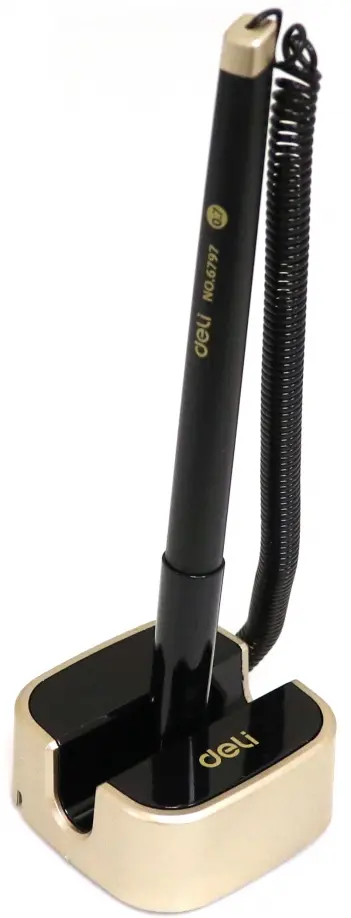 Ручка гелевая, синяя, на подставке обложка книги