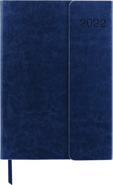 Ежедневник датированный на 2022 год, Magnetic синий, 168 листов, А5 обложка книги