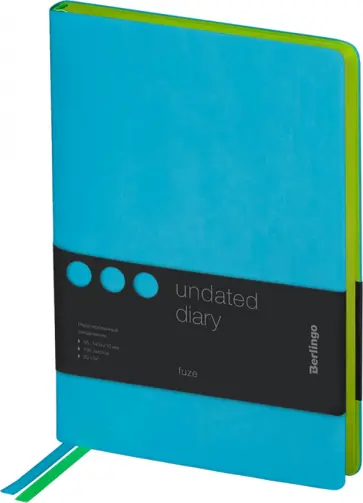 Ежедневник недатированный Fuze, 136 листов, А5, бирюзовый обложка книги