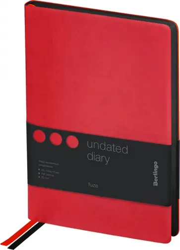 Ежедневник недатированный Fuze, 136 листов, А5, красный обложка книги