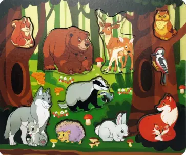 Рамка-вкладыш Кто живет в лесу? 10 деталей обложка книги