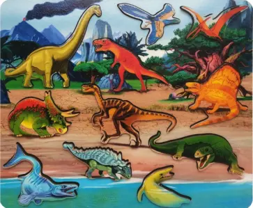 Рамка-вкладыш Мир динозавров, 11 деталей обложка книги