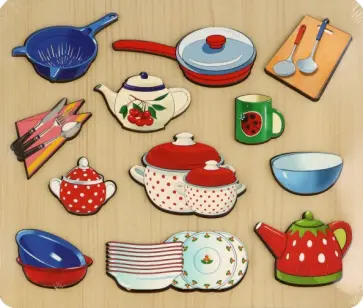 Рамка-вкладыш Посуда, 12 деталей обложка книги