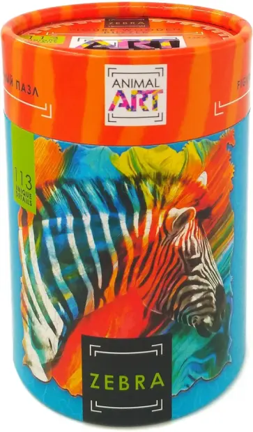 Фигурный деревянный пазл Зебра, 113 деталей обложка книги