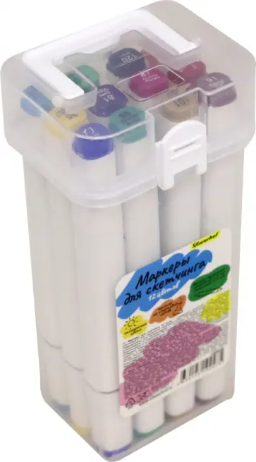 Маркеры для скетчинга, двойной пишущий наконечник, 12 штук обложка книги