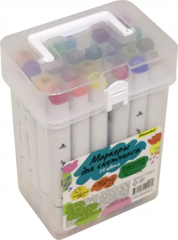 Маркеры для скетчинга, двойной пишущий наконечник, 24 штуки обложка книги