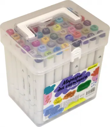 Маркеры для скетчинга, двойной пишущий наконечник, 48 штук обложка книги