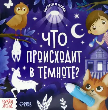 Книга с фонариком Что происходит в темноте? обложка книги