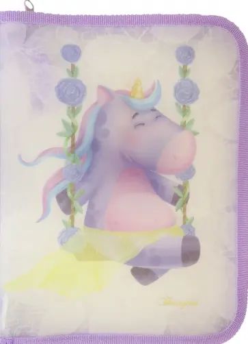 Папка на молнии, Единорожка, В5+ Папка на молнии, Единорожка, В5+ обложка книги
