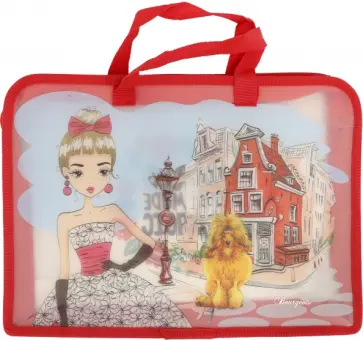 Папка-портфель на молнии, А4+, красная Папка-портфель на молнии, А4+, красная обложка книги