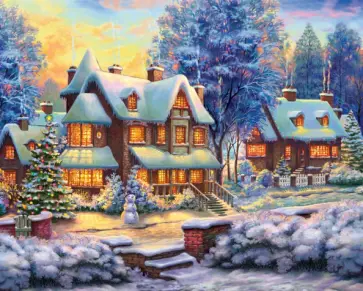 Алмазная мозаика Заснеженный дом обложка книги