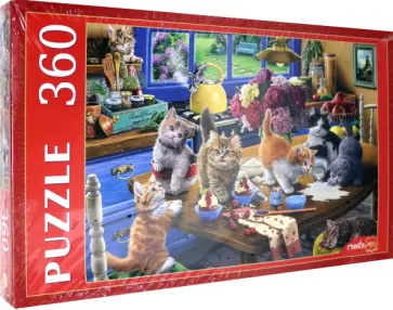 Puzzle-360. Игривые котята на кухне обложка книги
