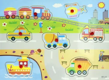 Деревянная рамка-вкладыш Городской транспорт обложка книги