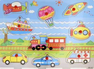 Деревянная рамка-вкладыш. Машинки-помощники обложка книги