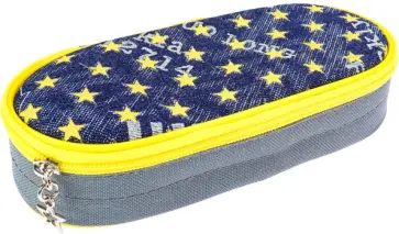 Пенал-косметичка Джинсовый рисунок, желтый обложка книги