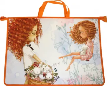 Папка для рисунков и труда, Девочки и кролики, А3 обложка книги