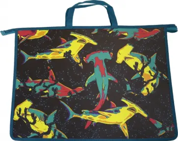 Папка для рисунков и труда, Цветные акулы, А3 обложка книги