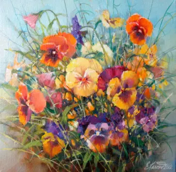 Алмазная мозаика Букет с анютками обложка книги