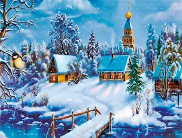 Алмазная мозаика Зимний пейзаж обложка книги