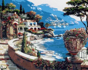 Картина по номерам на холсте с подрамником. Набережная обложка книги