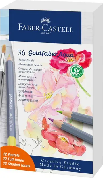 Карандаши акварельные Goldfaber Aqua, 36 цветов обложка книги