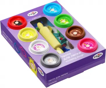 Тесто для лепки.Малыш, 8 цветов с формочками, скалкой, стеком обложка книги